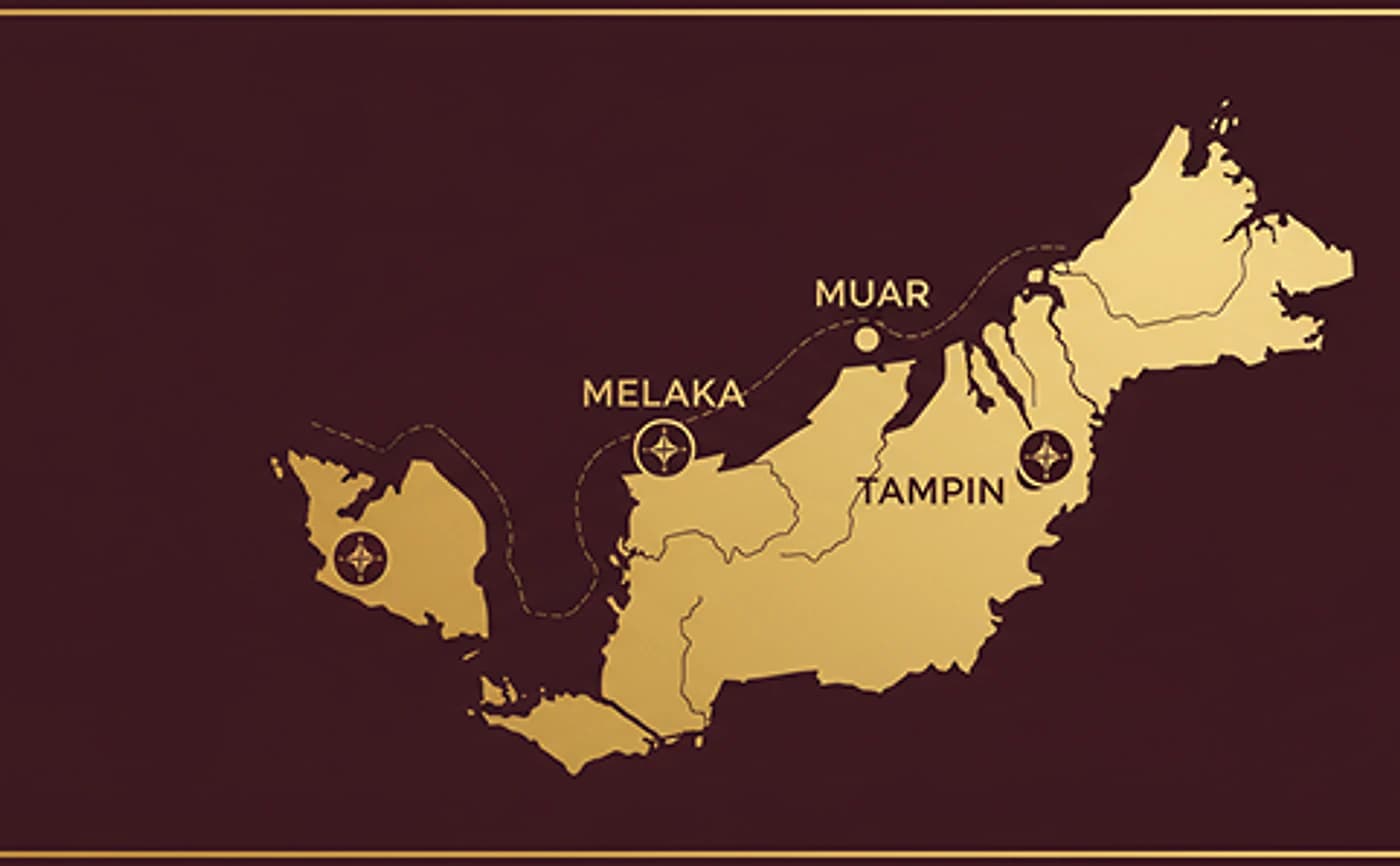 Peta kawasan servis penghantaran kambing golek meliputi Melaka, Muar dan Tampin