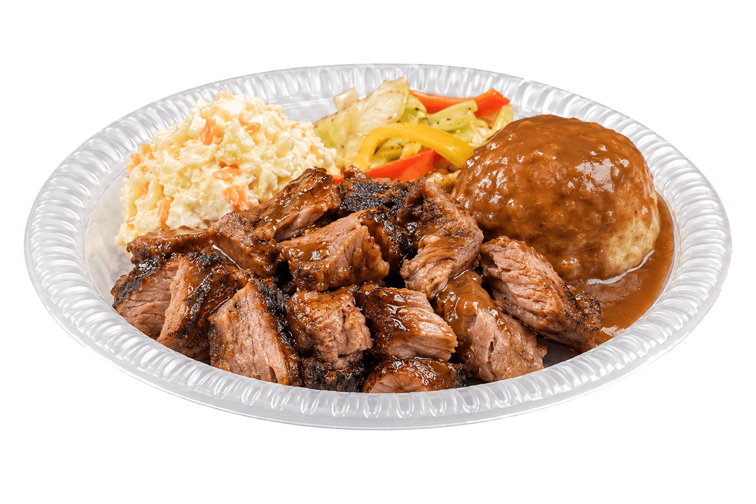 Sepinggan Penuh - Daging, coleslaw, salad dan kuah dalam satu hidangan