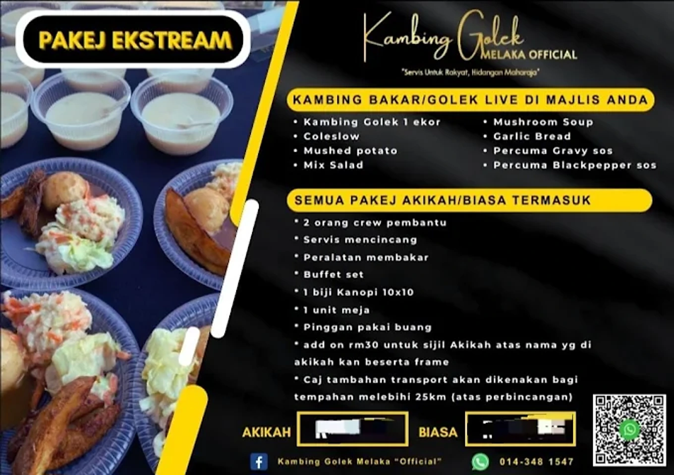 Menu penuh Pakej Extreme - kambing golek katering Melaka