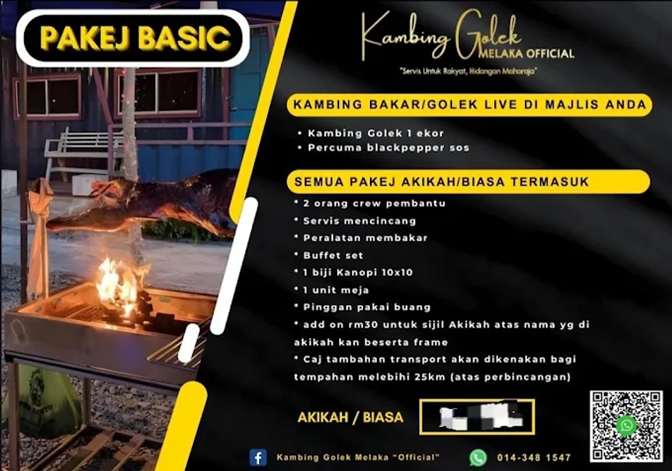 Menu penuh Pakej Basic - kambing golek katering Melaka